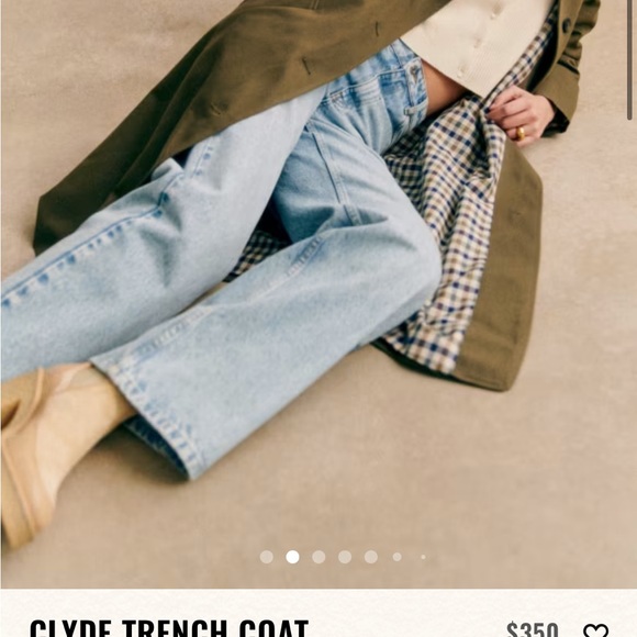 Sezane Clyde trench coat in dark khaki size 4 - Picture 2 of 2